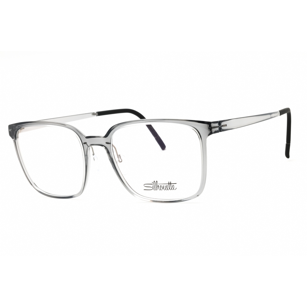 NWT Silhouette Vivid Sky 2957/75 Grey Transparent Rectangle 53mm Eyeglasses